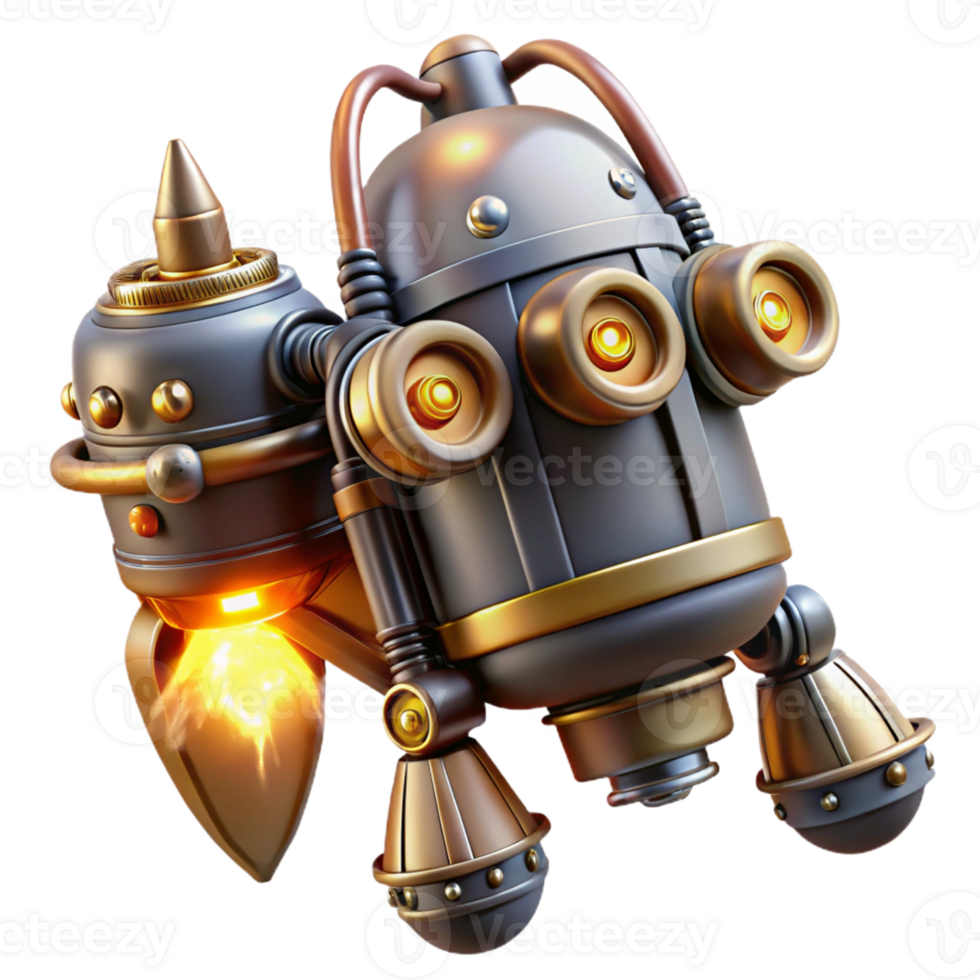 dramatic abstract A Steampunk Jetpack with Intricate Thrus professional png