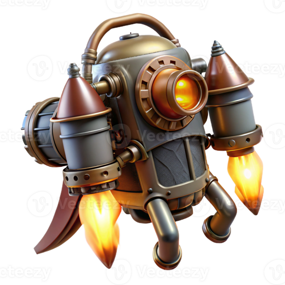 extraordinary traditional A Steampunk Jetpack with Intricate Thrus high quality png