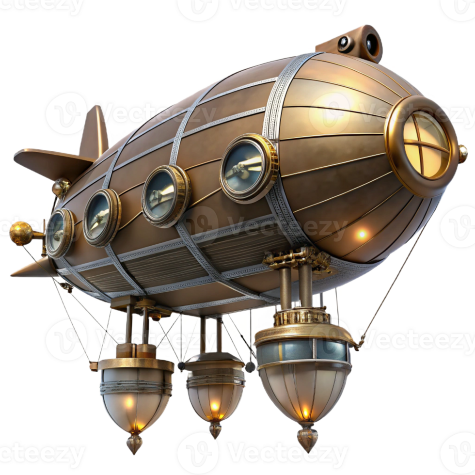 extraordinary classic A Steampunk Zeppelin with Intricate Gondo original png