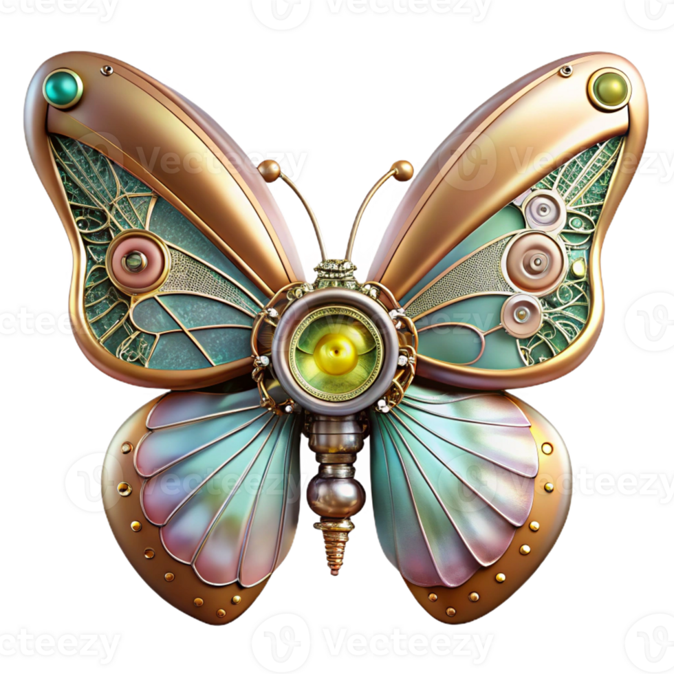 impressive creative A Steampunk Butterfly with Delicate Gear authentic png