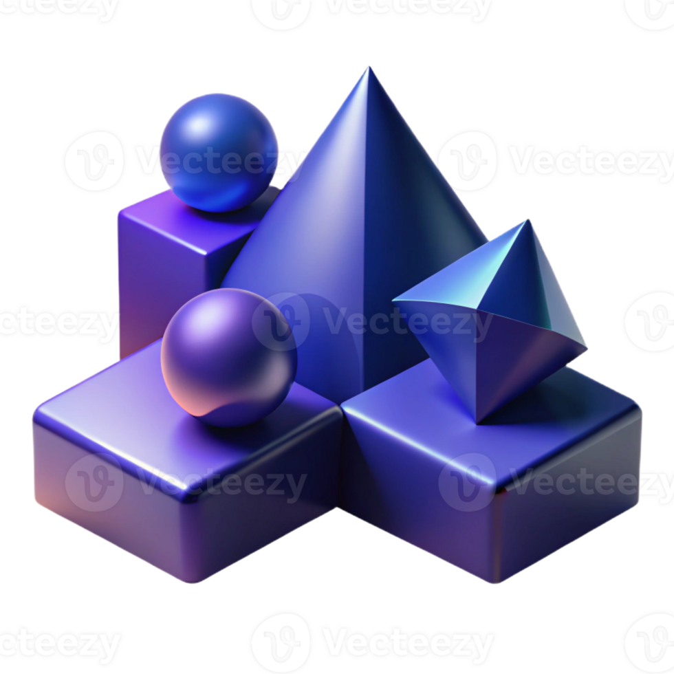 extraordinary modern Geometric Shapes Cascading Through a Grad detailed png