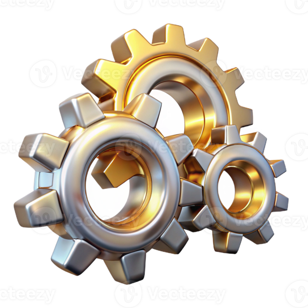 magnificent rustic Interlocking Gears and Cogs Made of Light original png