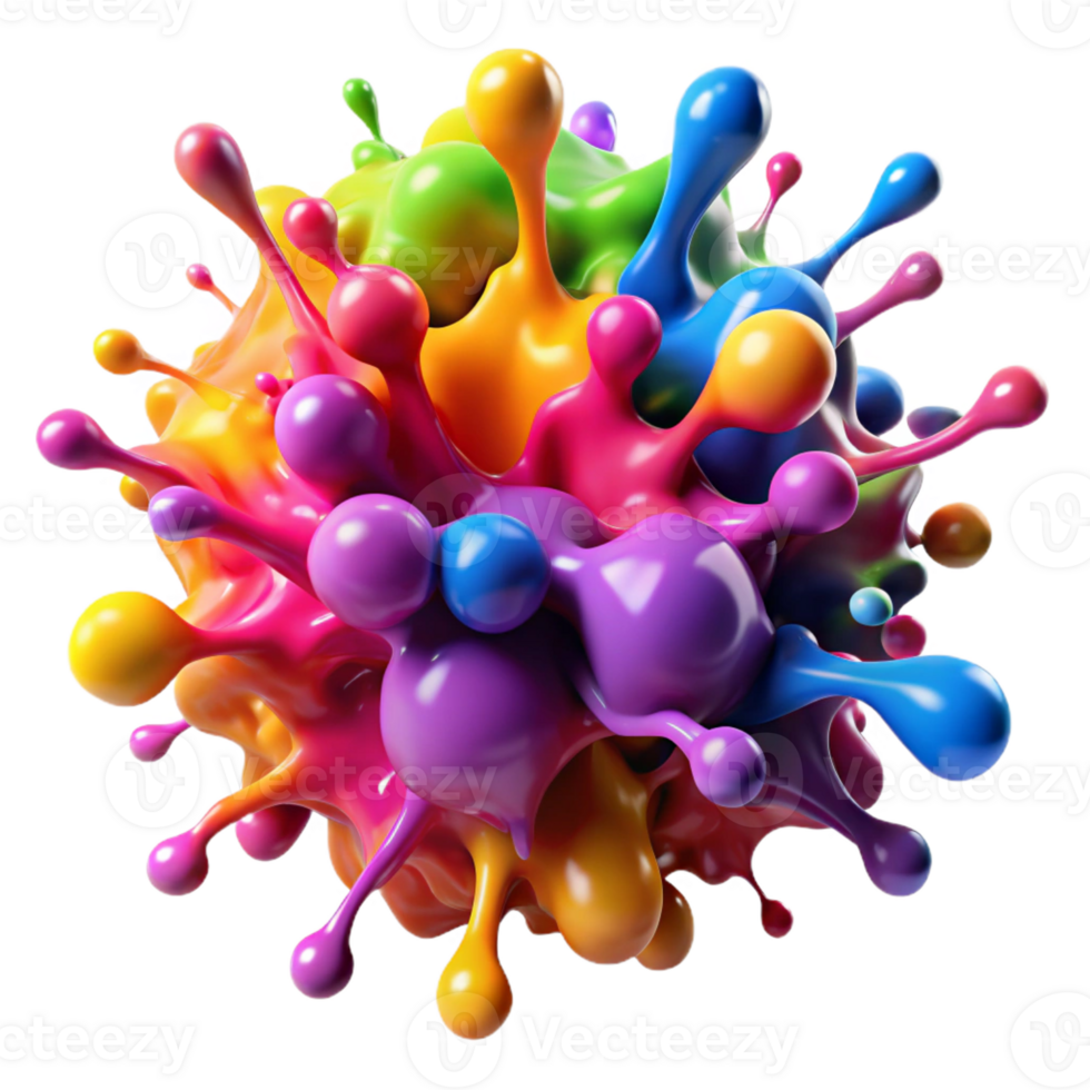 extraordinary abstract A Chaotic Explosion of Colorful Paint Spl original png