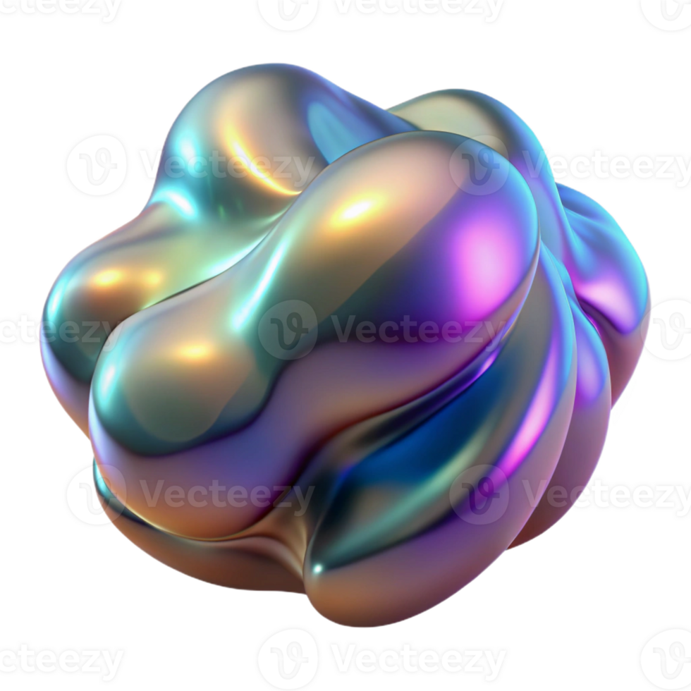 magnificent creative An Amorphous Blob of Shimmering Iridesce premium png