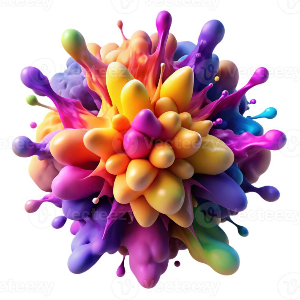 impressive minimalist A Chaotic Explosion of Colorful Ink Spla high quality png