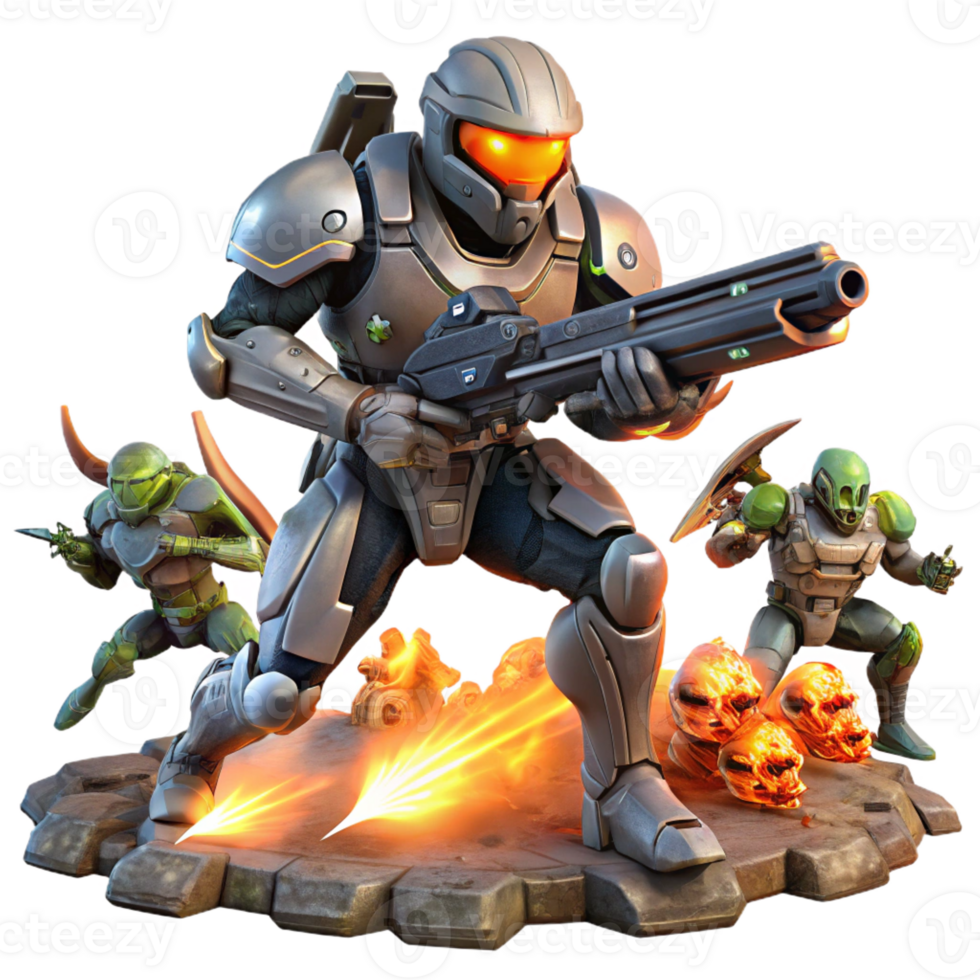 elegant rustic A Futuristic Soldier Equipped with Advanc high resolution png