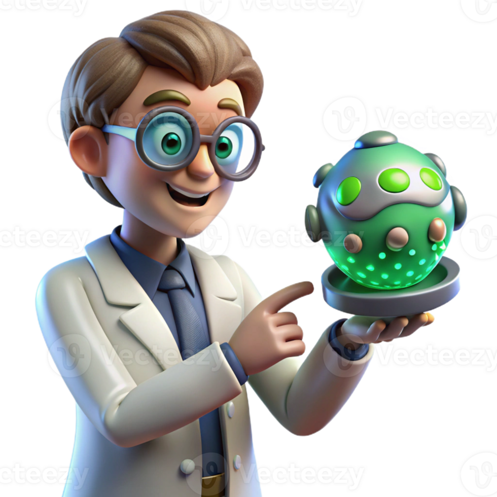 impressive modern A Scientist Wearing a Lab Coat and Goggle professional png