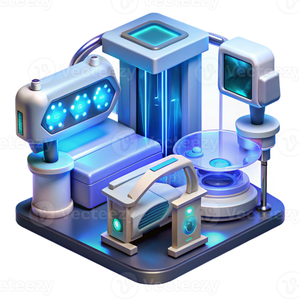 serene traditional A Futuristic Hospital Filled with Holog high quality png