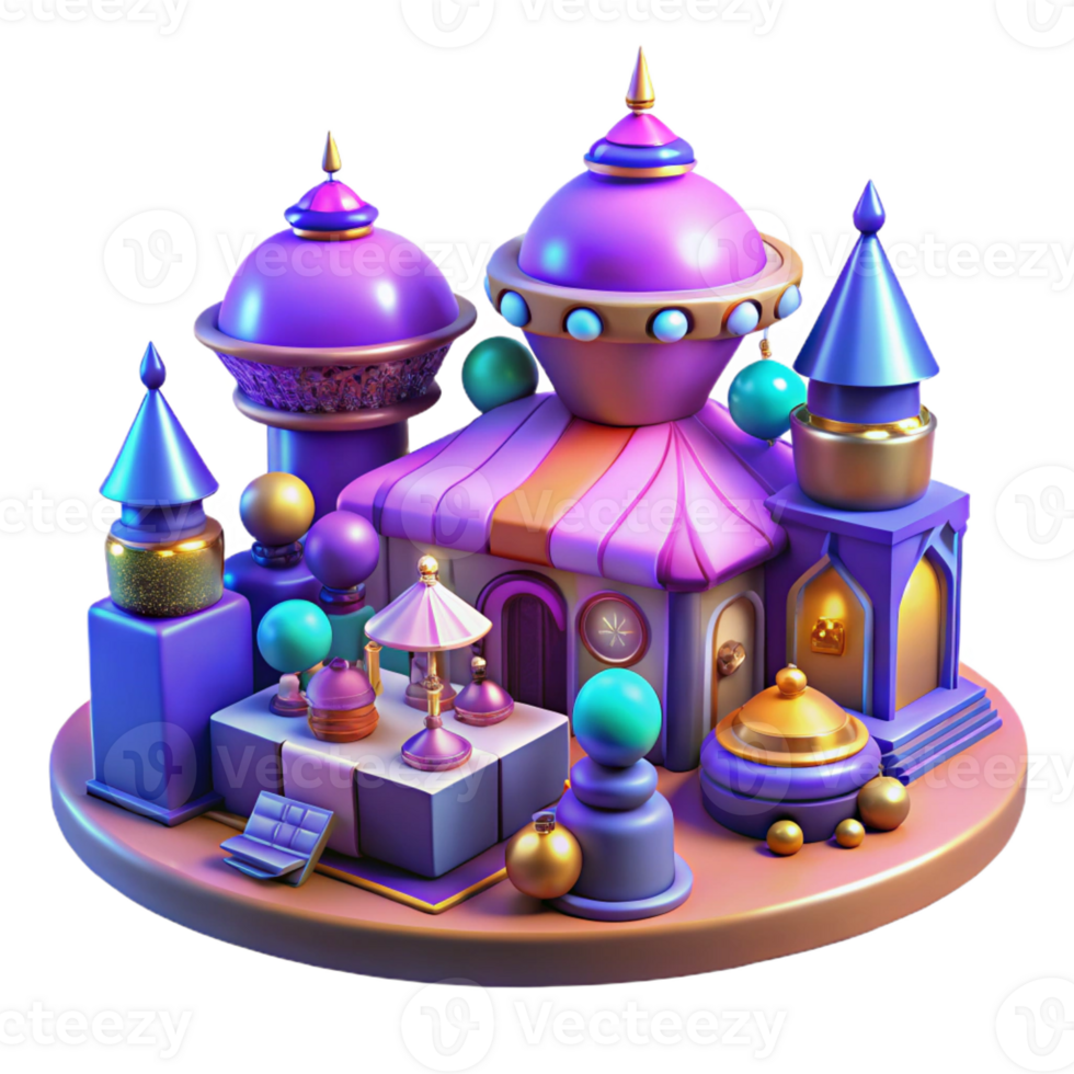 vibrant classic A Futuristic Marketplace Bustling with Al original png