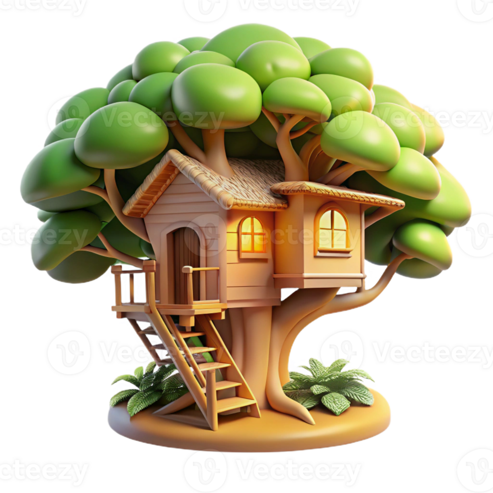 elegant abstract A Treehouse Built Into the Branches of A high quality png
