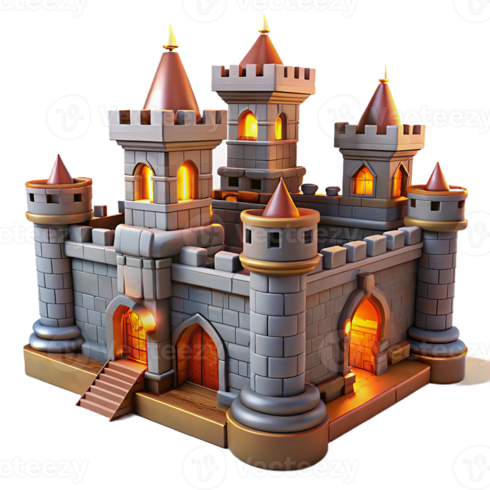 elegant rustic A Medieval Castle with Towering Stone Wa genuine png