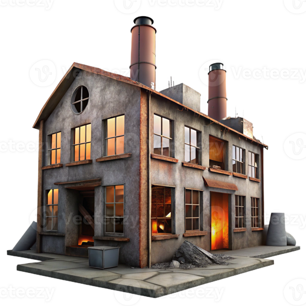 magnificent contemporary A Dilapidated Abandoned Factory with Brok detailed png