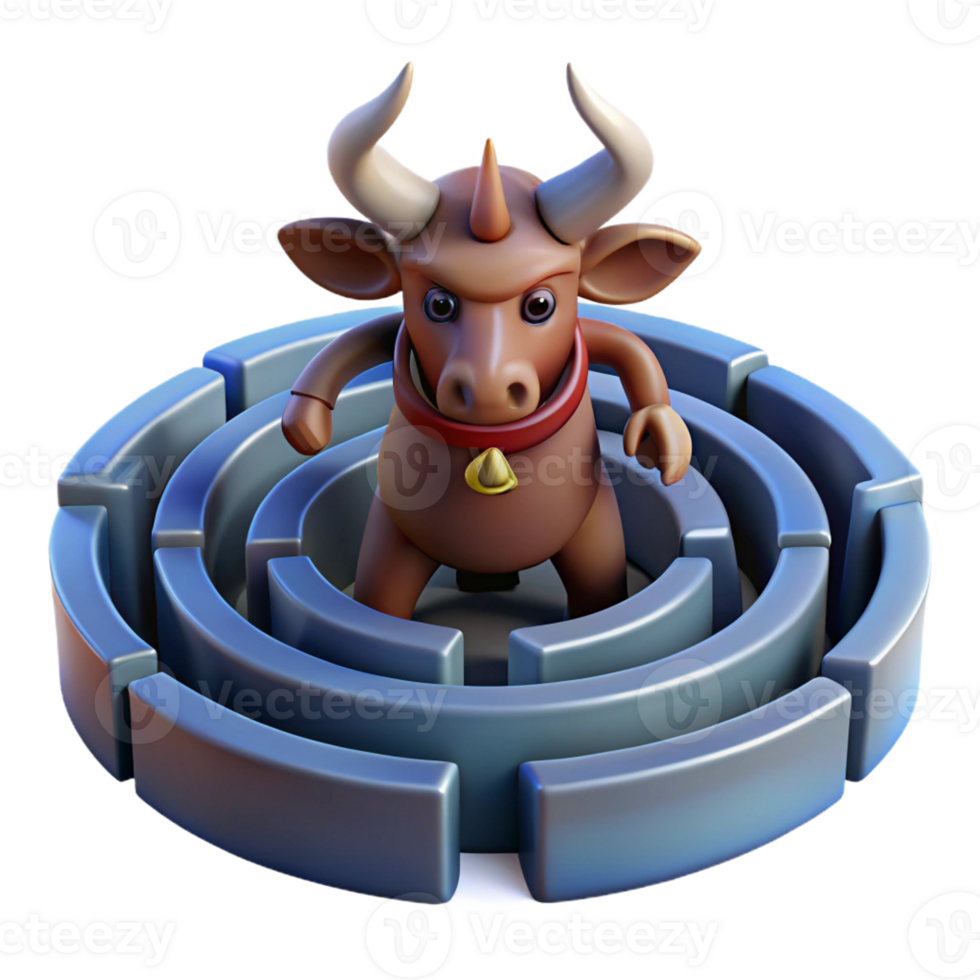 impressive abstract Minotaur Trapped in Labyrinth original png