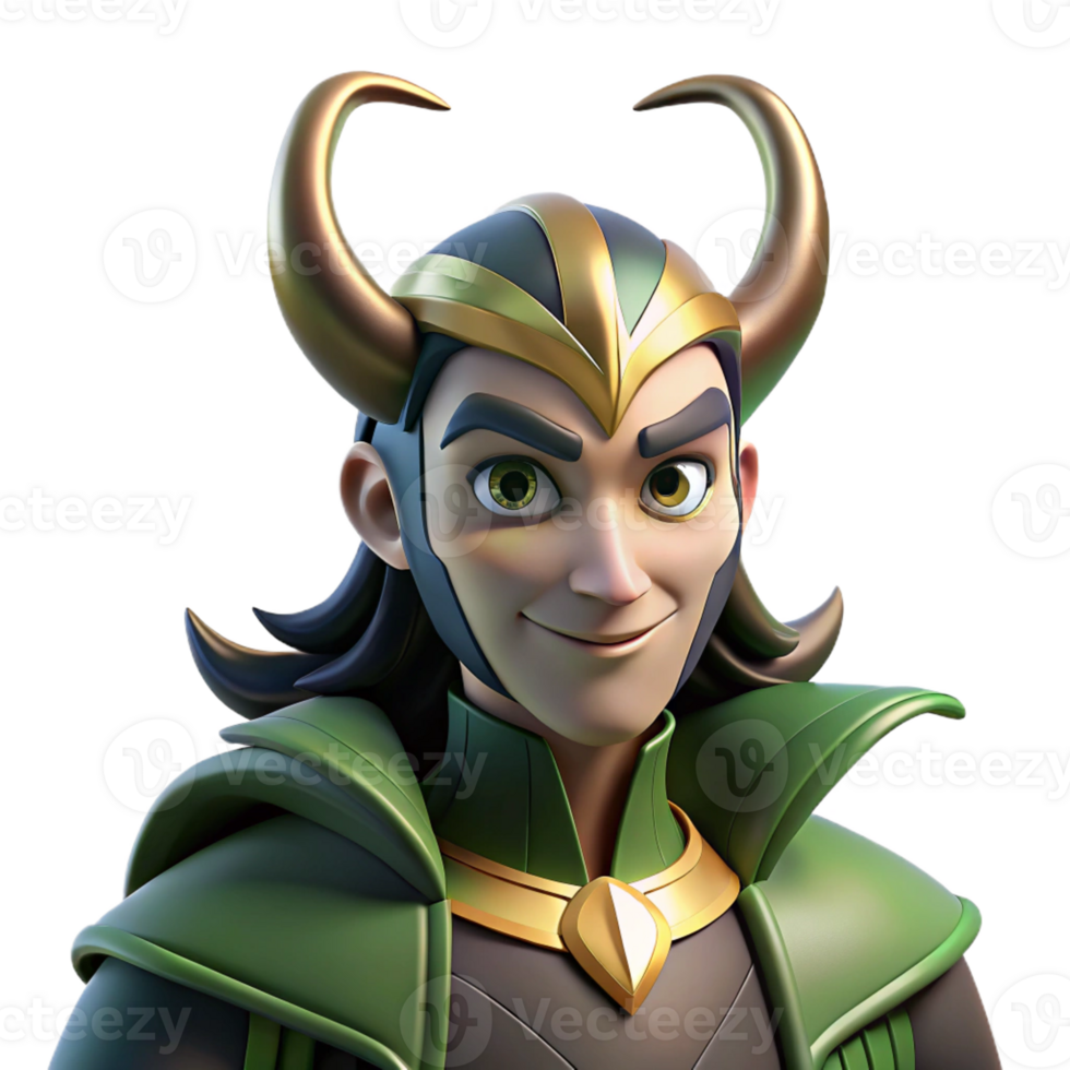 vibrant contemporary A Mischievous Loki Transforming Into a Ra premium png