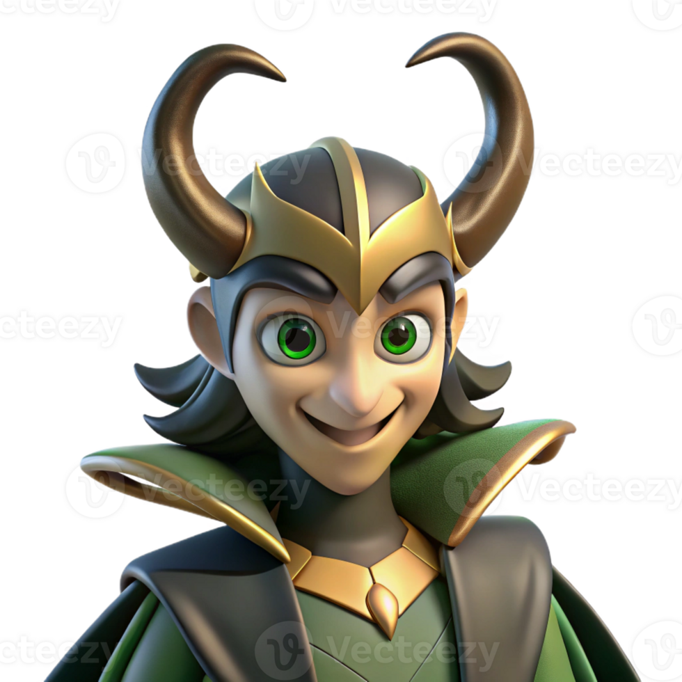 vibrant artistic A Mischievous Loki Transforming Into a Ra high resolution png
