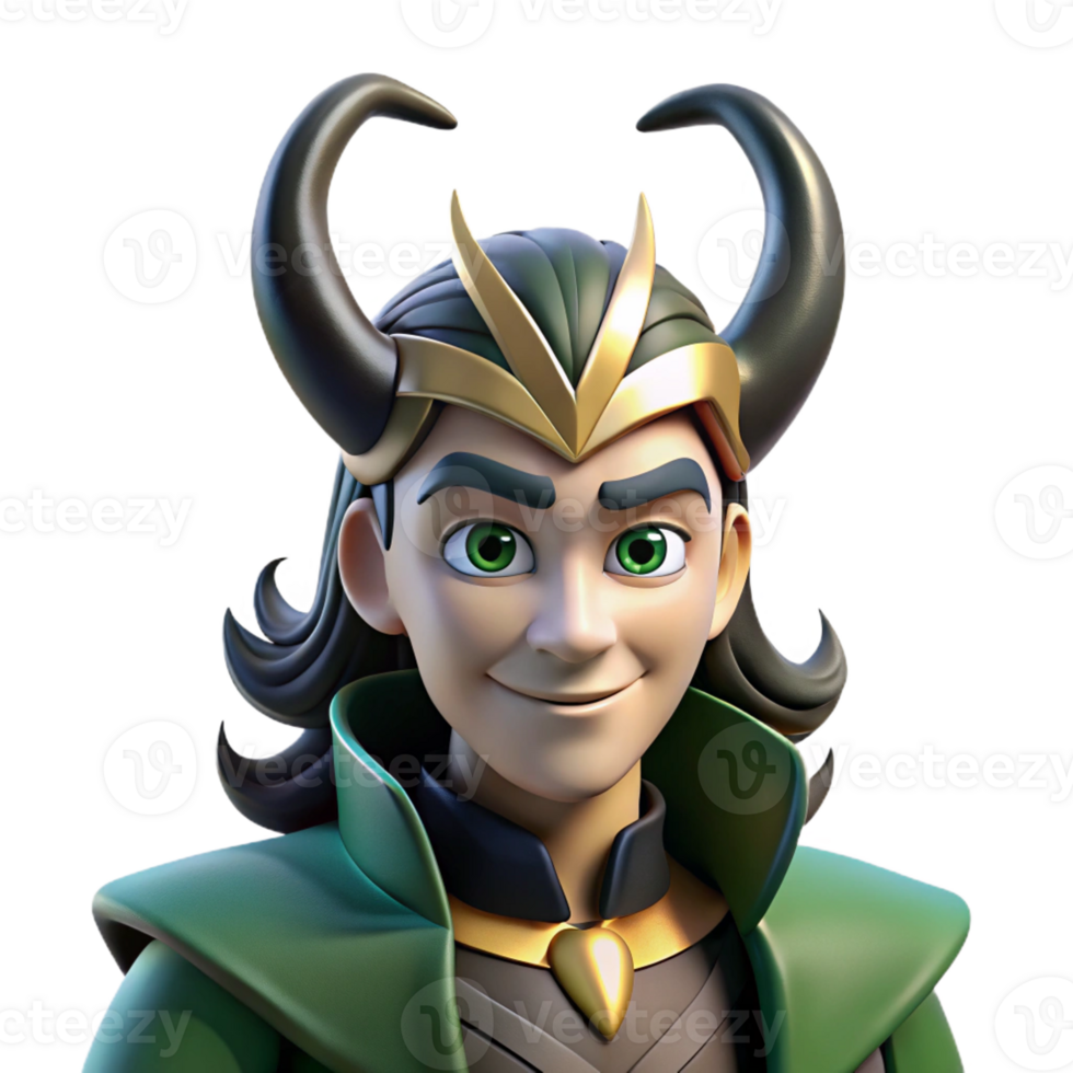 serene minimalist A Mischievous Loki Transforming Into a Ra high quality png