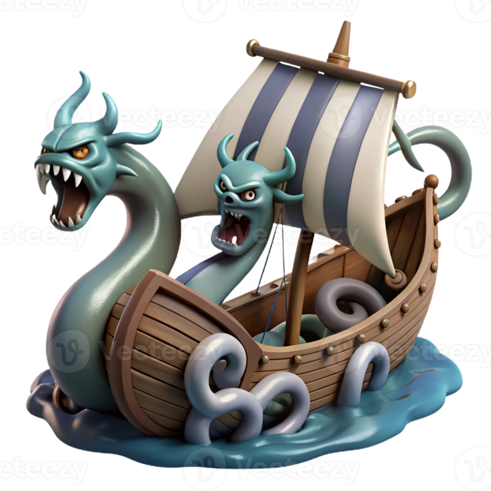 extraordinary traditional A Terrifying Kraken Attacking a Viking Lo original png
