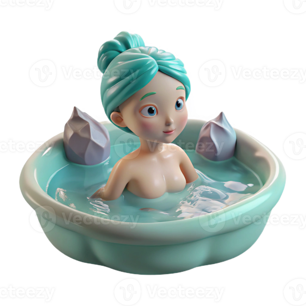 extraordinary vintage A Playful Nymph Bathing in a Crystal Clea premium png