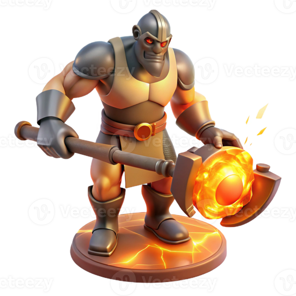 beautiful contemporary A Powerful Cyclops Forging a Weapon Fiery original png