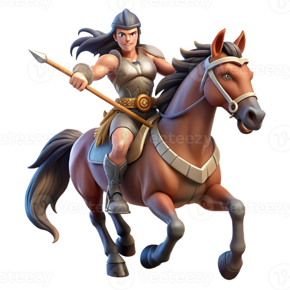 stunning modern A Fierce Amazon Warrior on Horseback Ch high resolution png