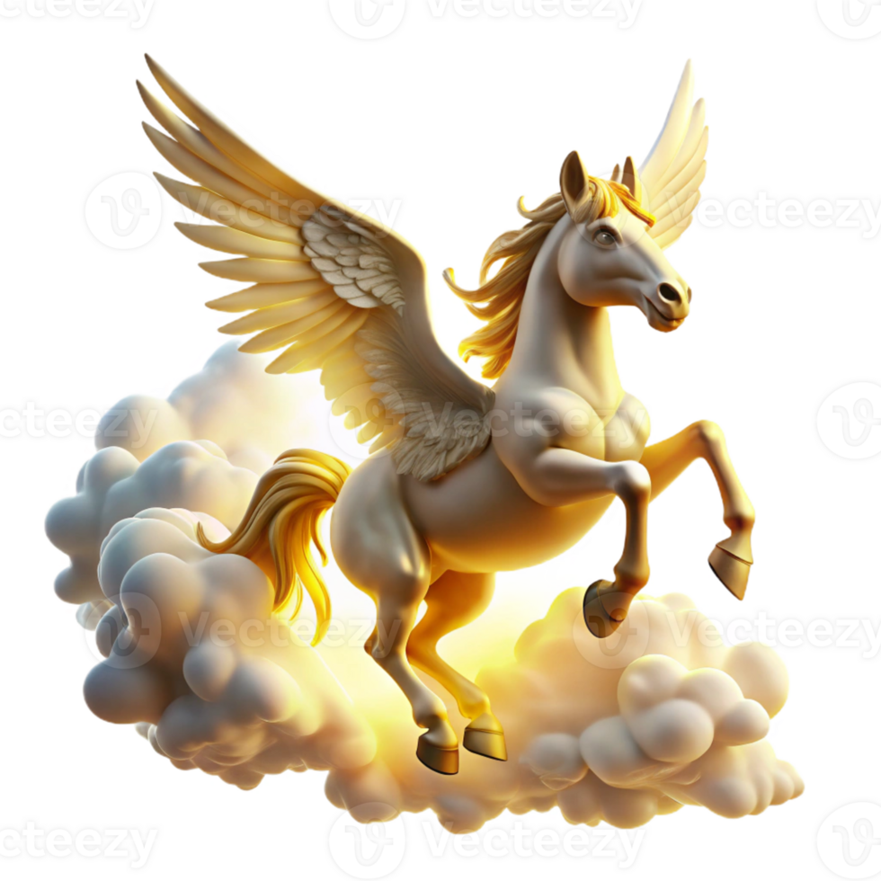 stunning classic A Celestial Pegasus Soaring Through the C 4K png