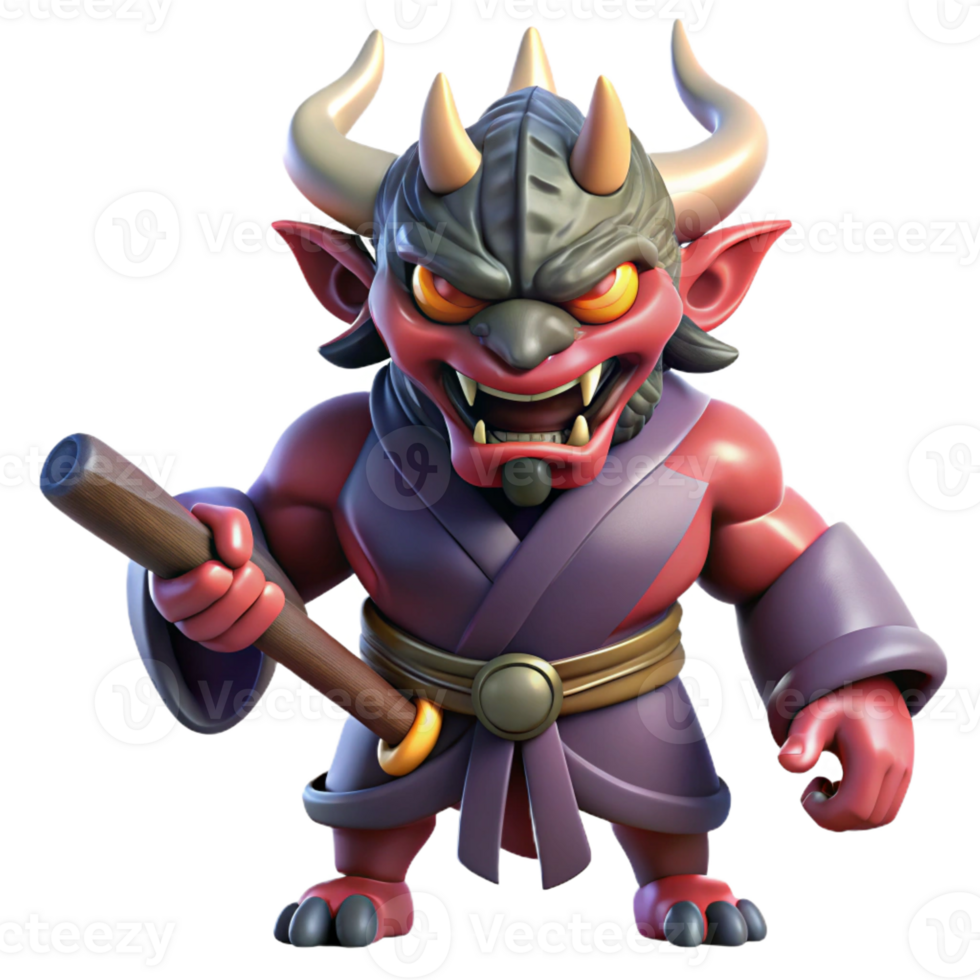 stunning creative A Powerful Oni a Japanese Demon Wieldin high quality png