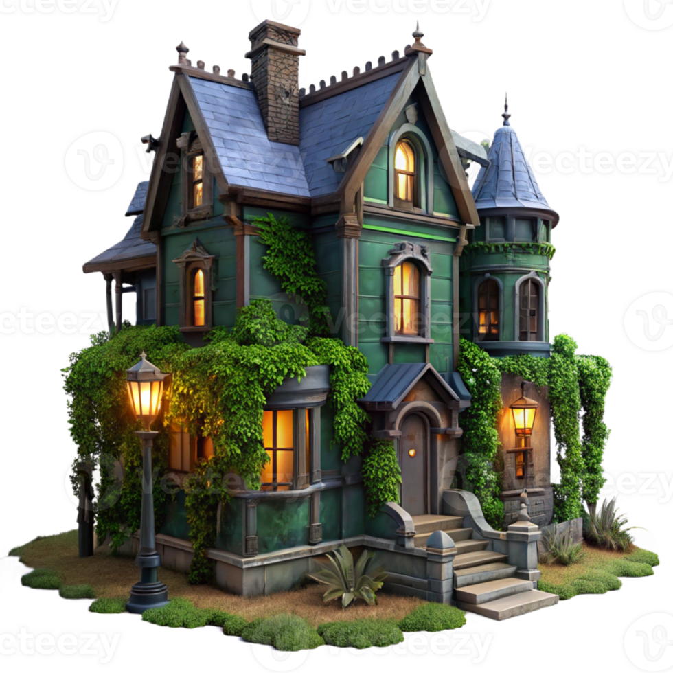 impressive creative A Dilapidated Victorian Mansion Overgrow original png