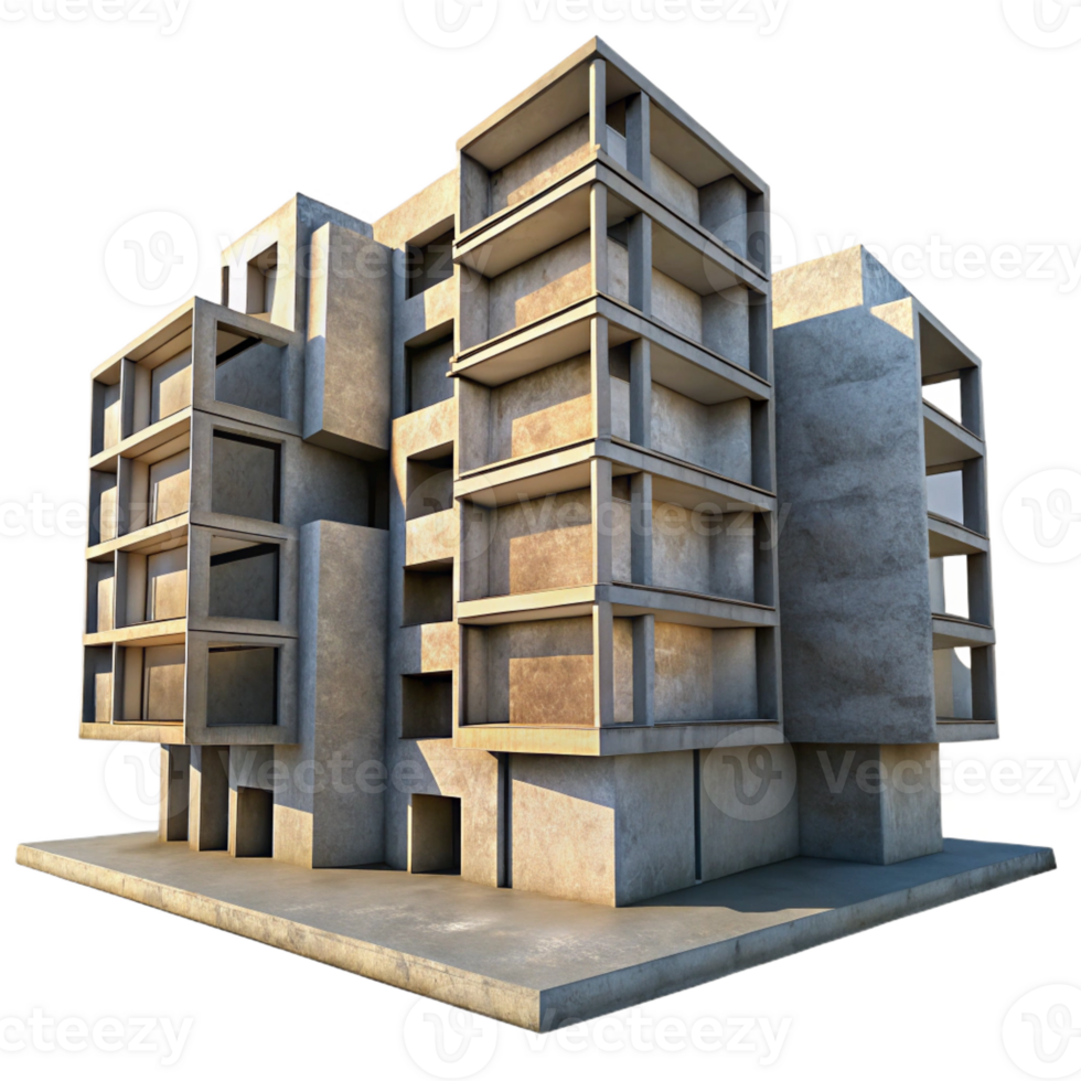 impressive abstract A Brutalist Concrete Apartment Complex H original png