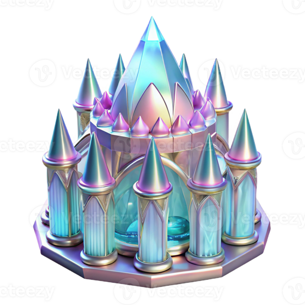 serene abstract A Crystal Palace Shimmering Iridescent L 4K png