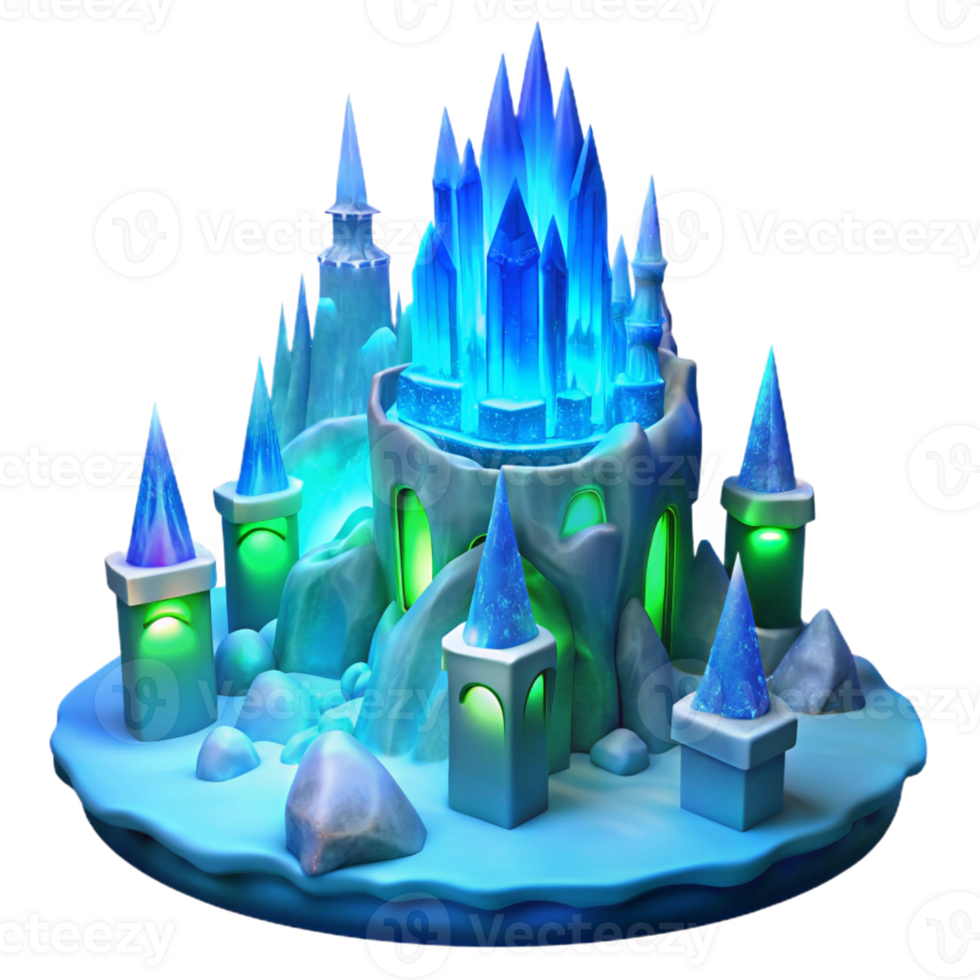 magnificent traditional An Ice Castle Intricate Carvings Glowing authentic png