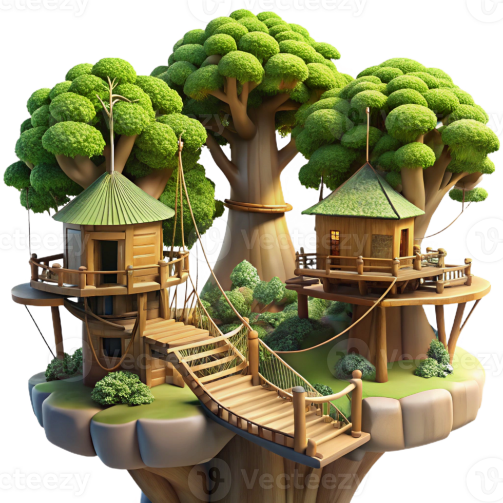 dramatic classic A Treehouse Village Interconnected by R original png