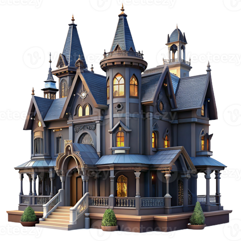 dramatic artistic A Victorian Mansion Intricate Details O premium png