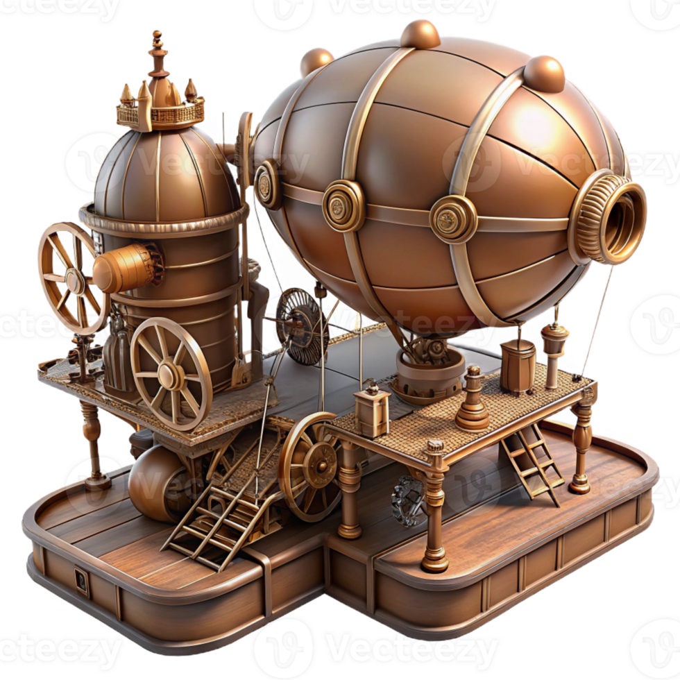 magnificent minimalist A Steampunk Airship Dock Intricate Gears exclusive png