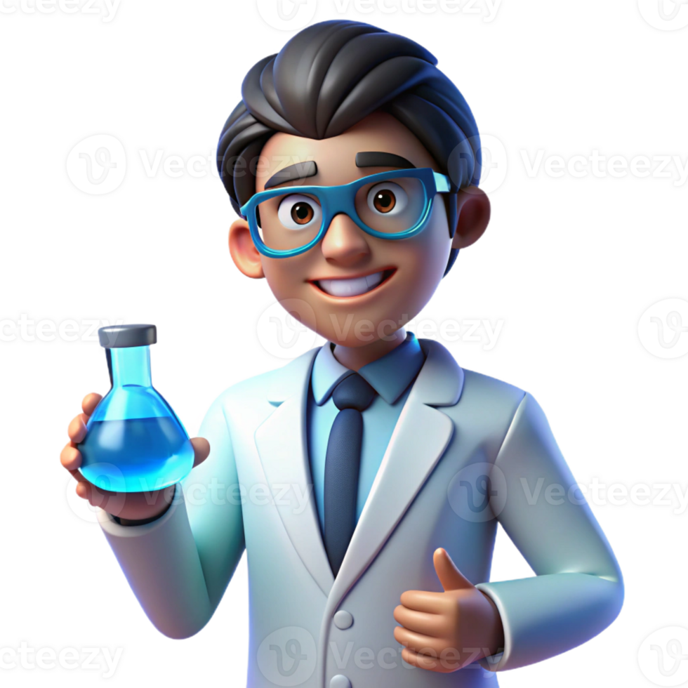 elegant minimalist Portrait of a Scientist with Glasses A detailed png