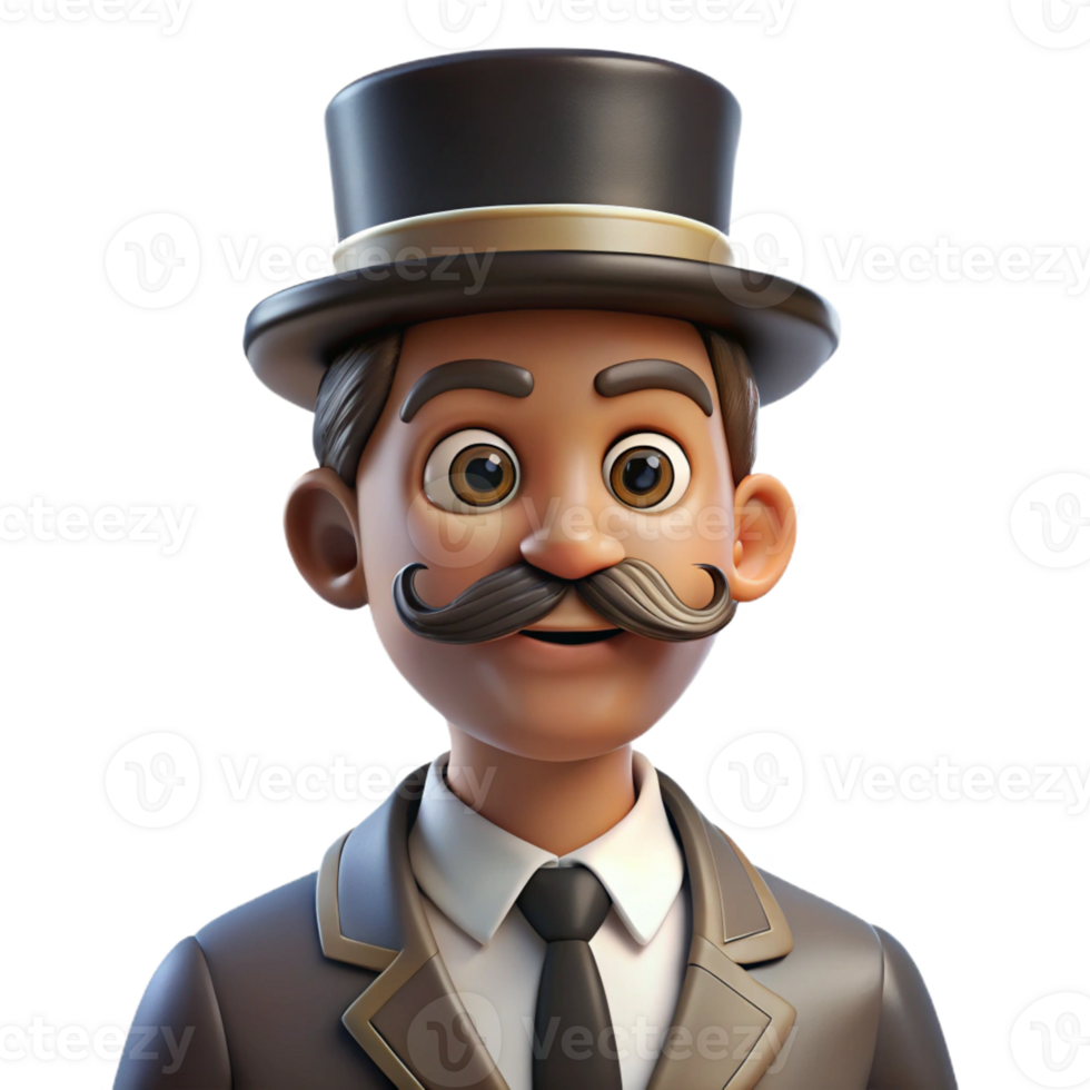 impressive traditional Portrait of a Man with a Handlebar Mustach detailed png