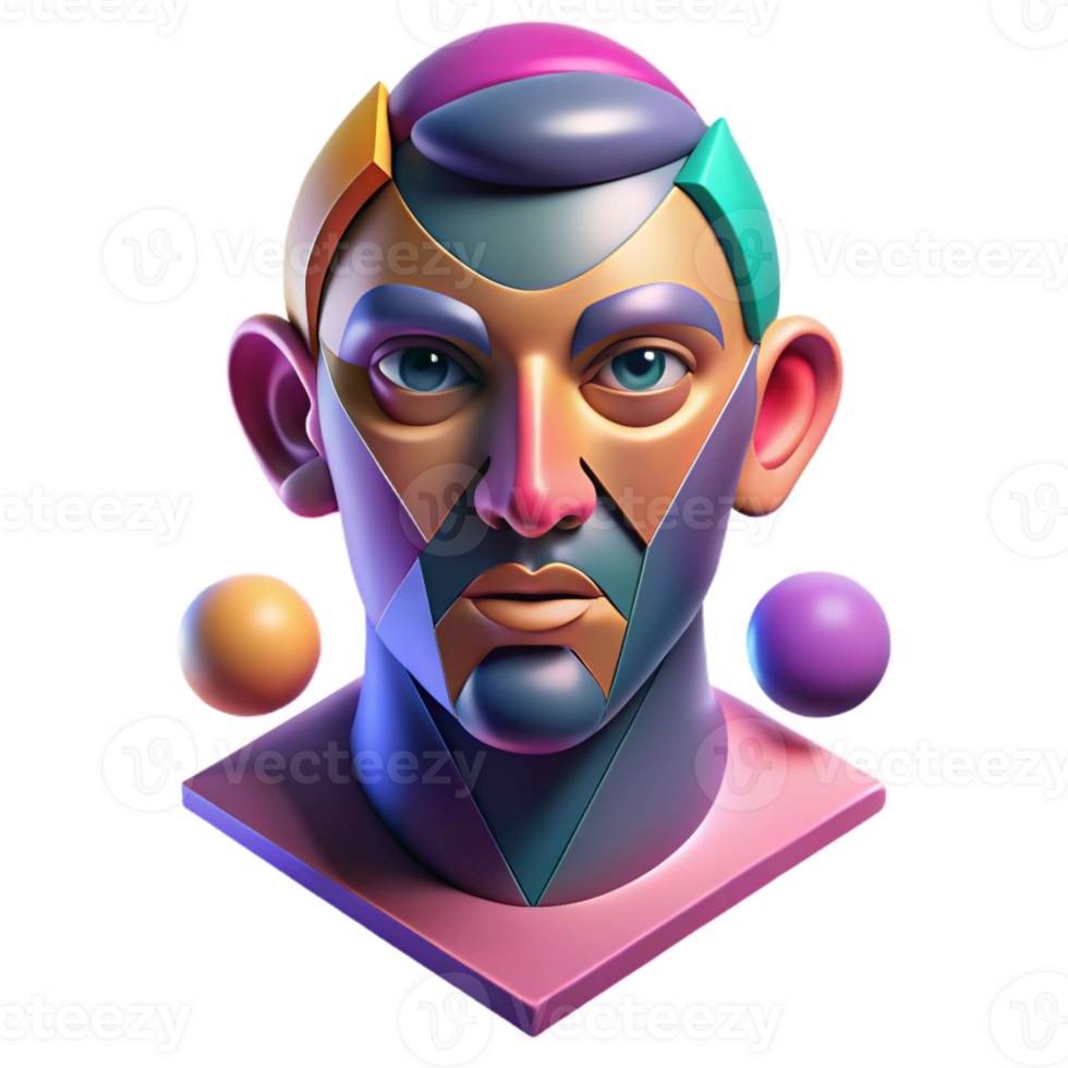 magnificent minimalist Portrait of an Abstract Face Composed Of original png