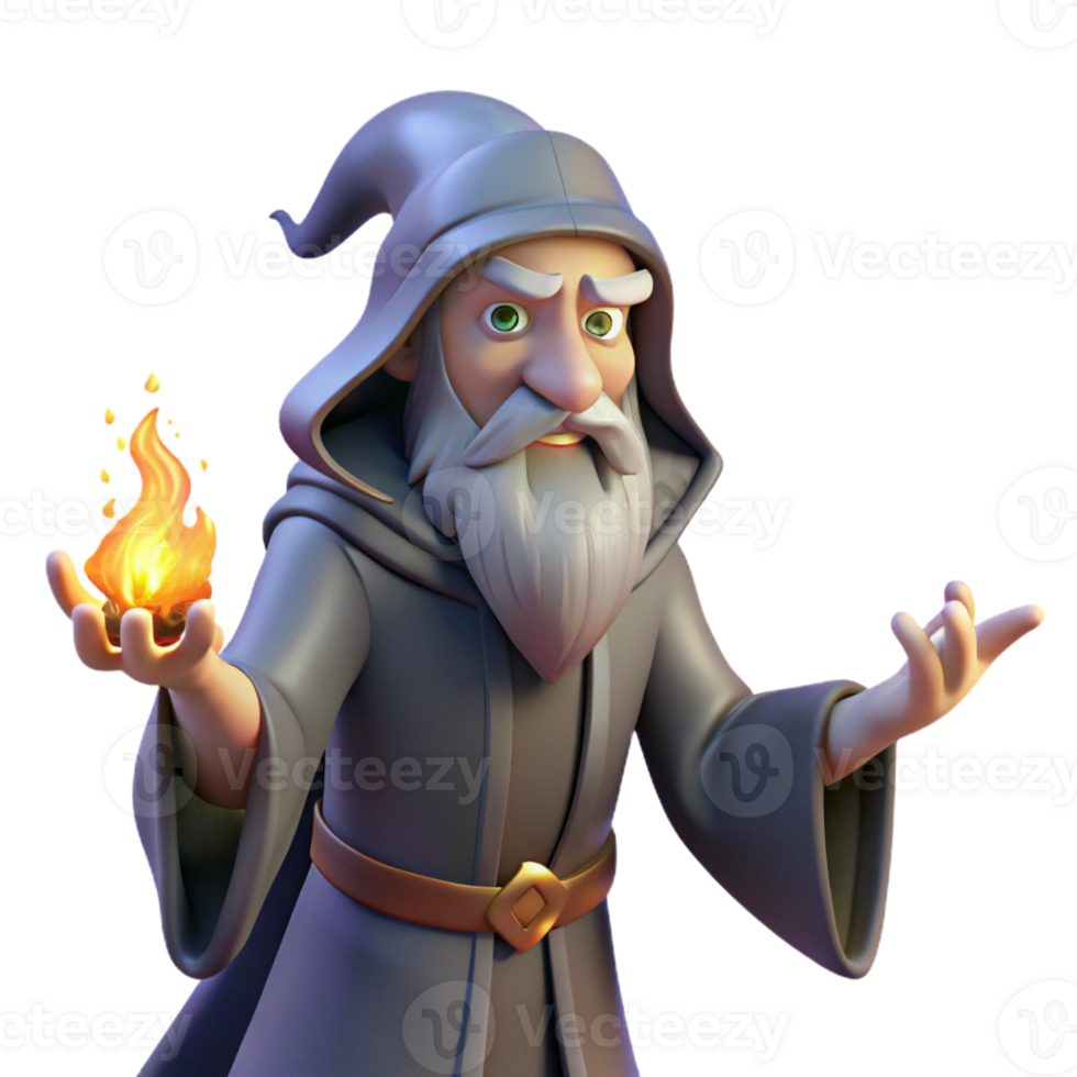 elegant creative A Wise Old Wizard Casting a Spell in a Da authentic png