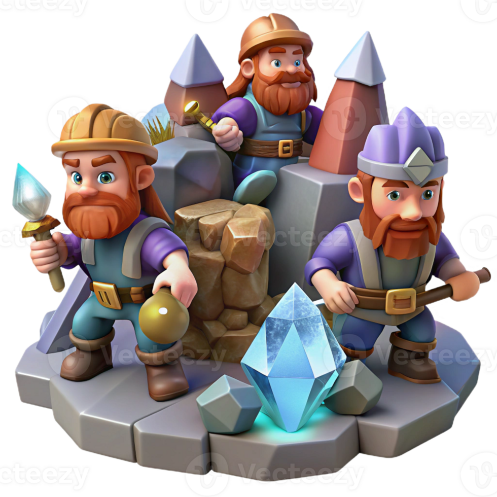 beautiful abstract A Group of Adventurous Dwarves Mining Fo genuine png