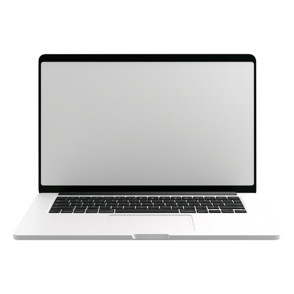 Professional laptop with empty screen perfect for branding isolated on transparent background png