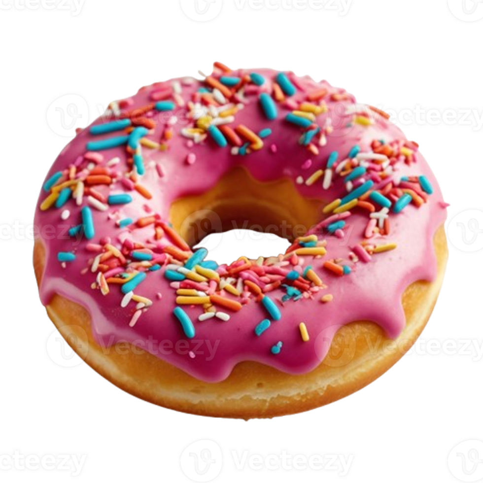 Vibrant 3D Donut in Playful Cartoon Look png