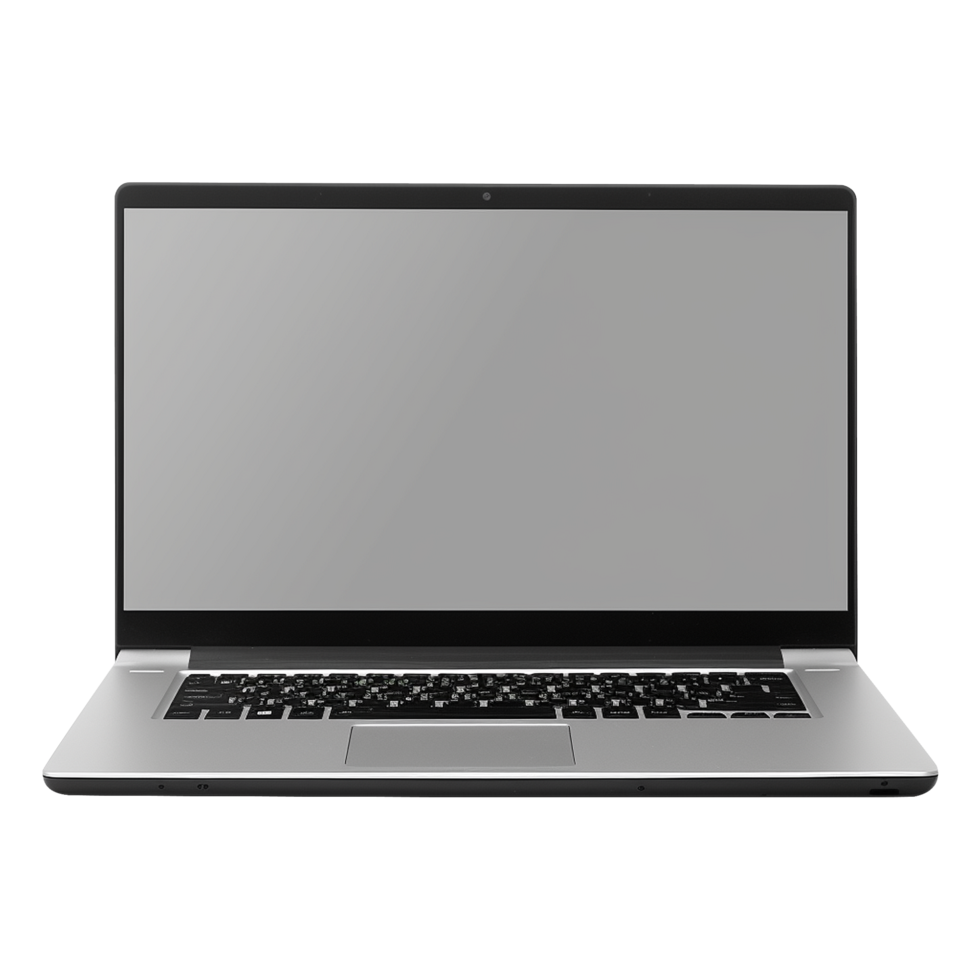 Sleek laptop with customizable screen space isolated on transparent background png