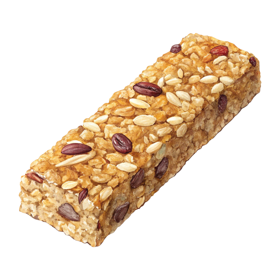 Delicious protein granola bar isolated on transparent background png