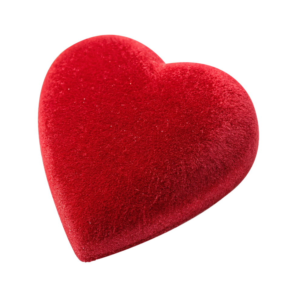 Heartwarming plush red heart symbol isolated on transparent background png