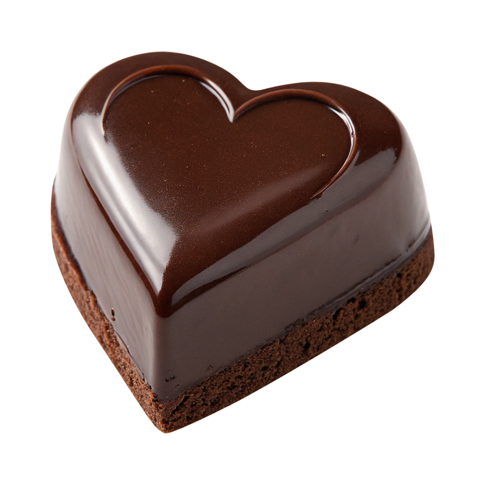 Romantic heart shaped chocolate confection isolated on transparent background png