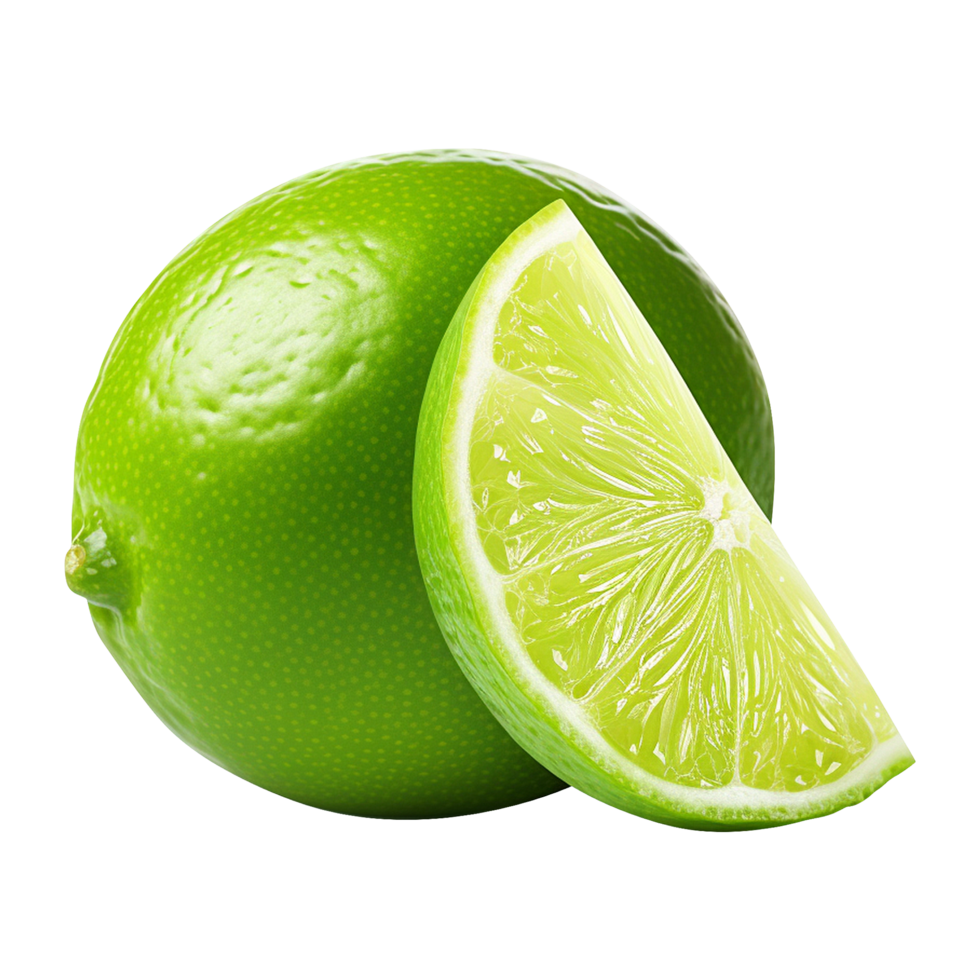 Juicy green lime isolated on transparent background png