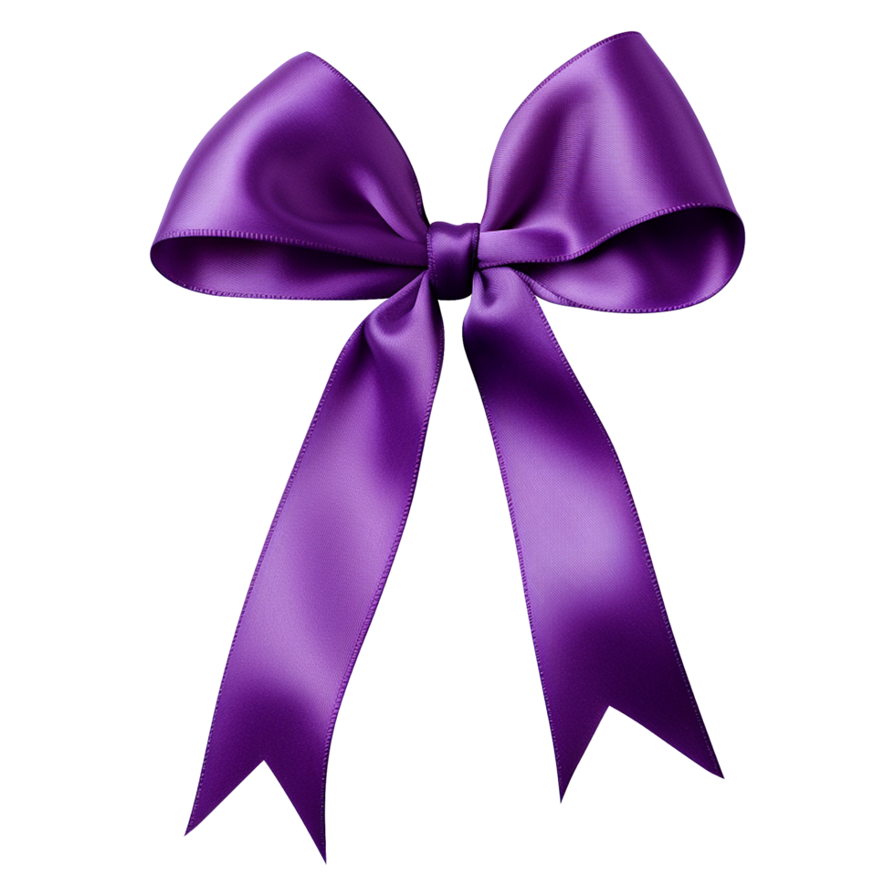 Curled purple ribbon isolated on transparent background png