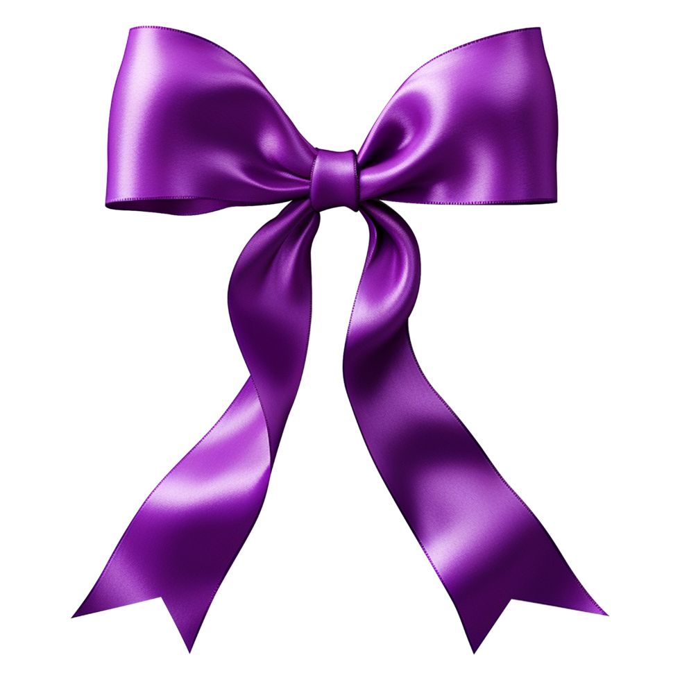 Long flowing purple ribbon isolated on transparent background png