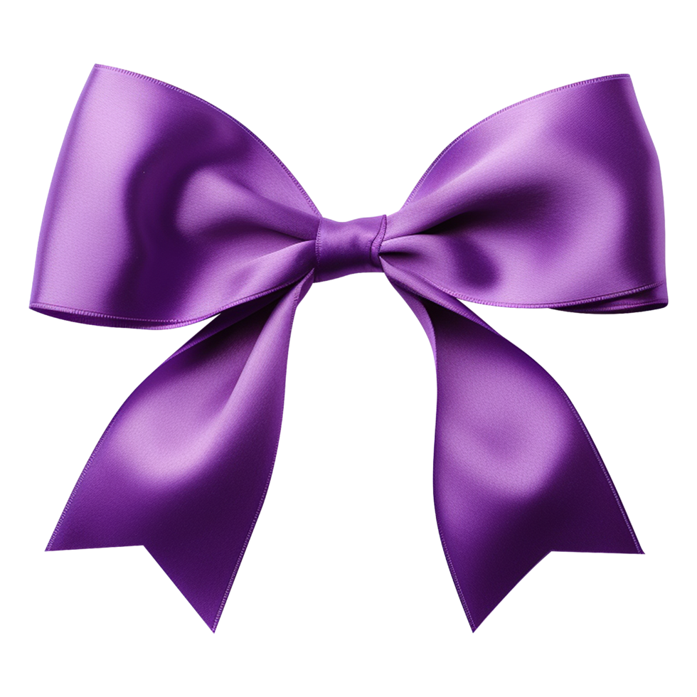 Shiny satin purple ribbon isolated on transparent background png