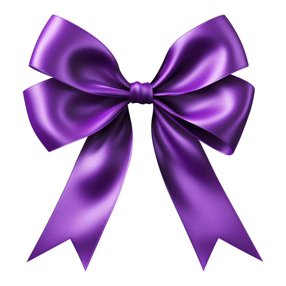 Luxurious purple silk ribbon isolated on transparent background png