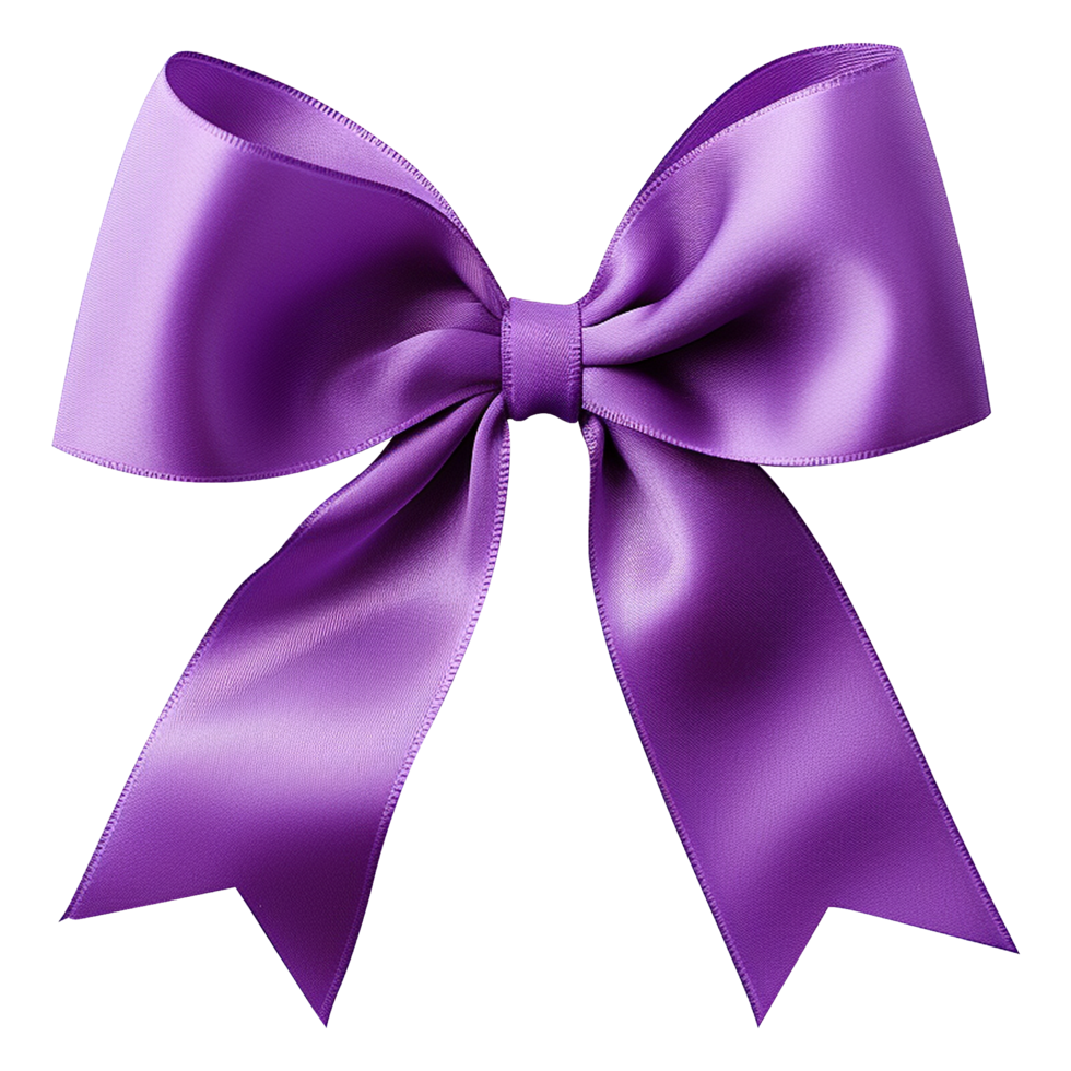 Soft fabric purple ribbon isolated on transparent background png